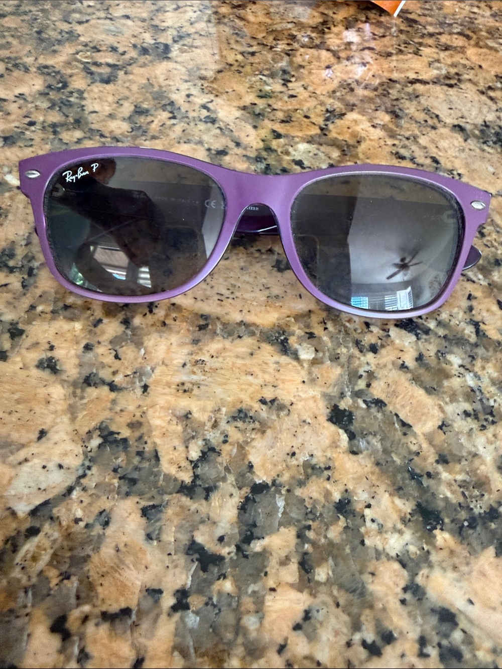 Ray-Ban Matte Purple Wayfarer Sunglasses with Dark Lenses